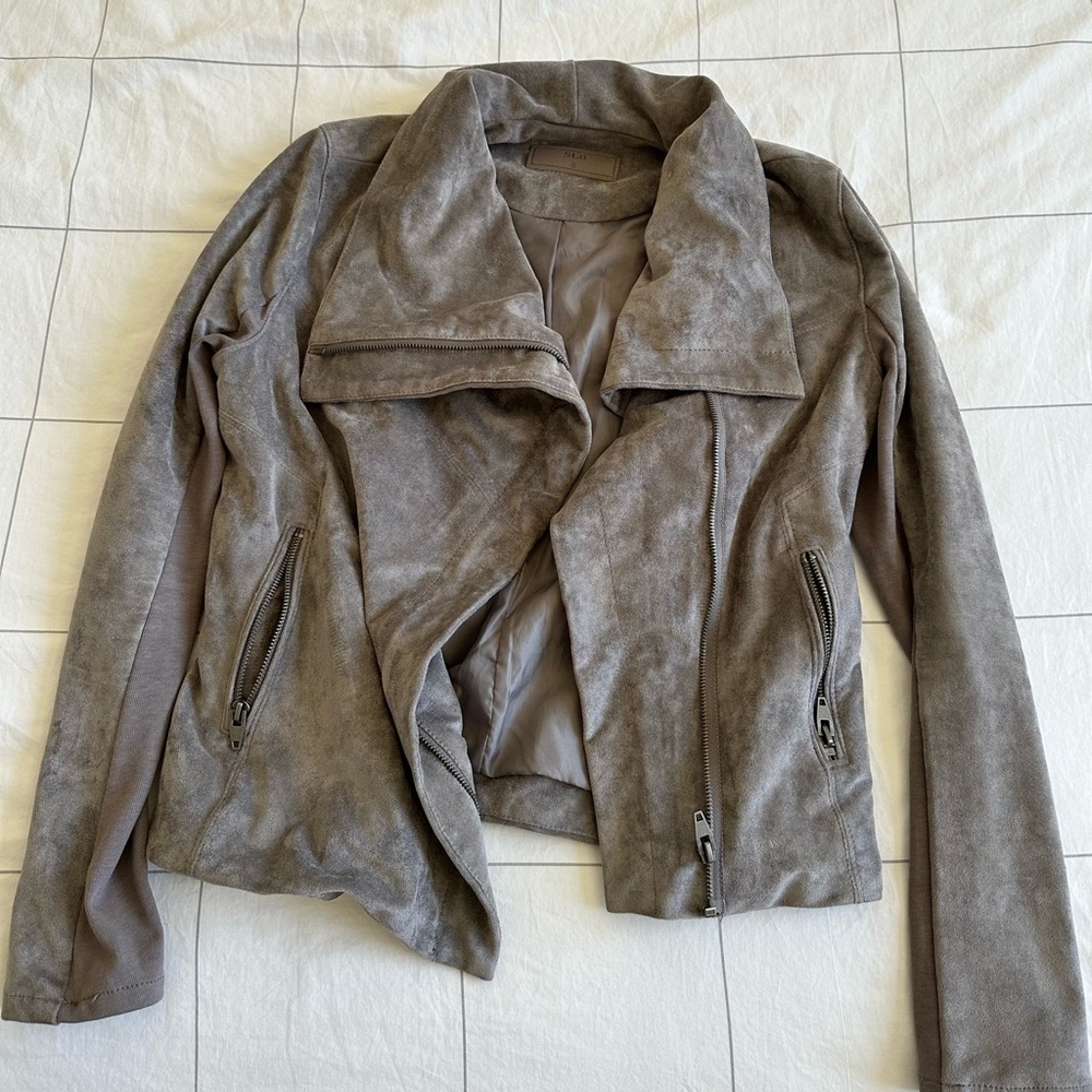 Waterfall Suede Type Material Jacket, Medium Grey - image 3